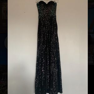 Black sequins prom dress